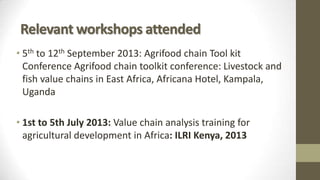 ILRI Monitoring, Evaluation and Learning (MEL) Team: 2013 highlights and 2014 plans