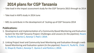 ILRI Monitoring, Evaluation and Learning (MEL) Team: 2013 highlights and 2014 plans