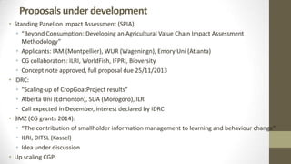ILRI Monitoring, Evaluation and Learning (MEL) Team: 2013 highlights and 2014 plans