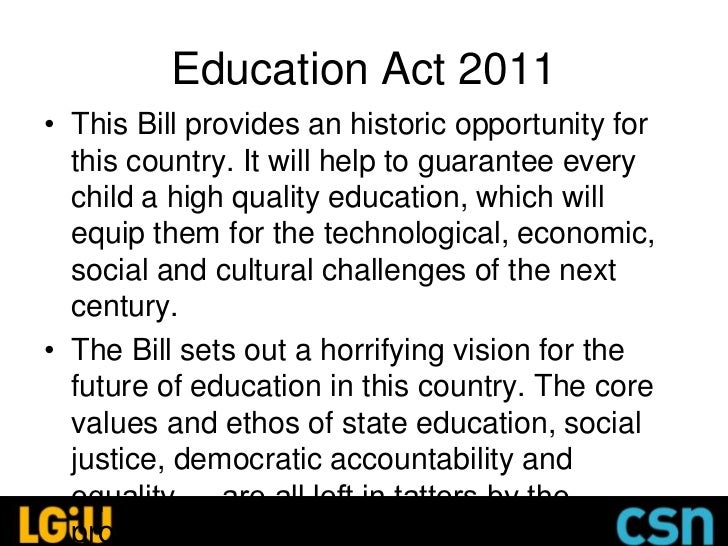 LGiU "Working it Out" the Education Act 2011