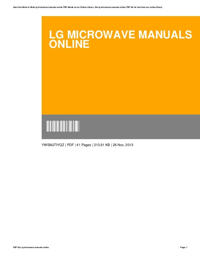 Lg microwave manuals online
