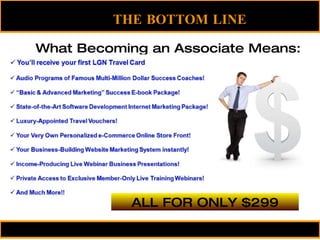 THE BOTTOM LINE What Becoming an Associate Means: ALL FOR ONLY $299 