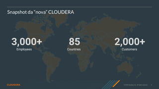 5
© 2020 Cloudera, Inc. All rights reserved.
Snapshot da “nova” CLOUDERA
85
Countries Customers
3,000+
Employees
2,000+
 