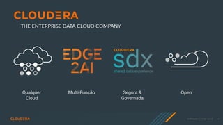 © 2019 Cloudera, Inc. All rights reserved. 8
Qualquer
Cloud
Multi-Função Open
Segura &
Governada
THE ENTERPRISE DATA CLOUD COMPANY
 