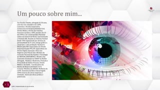 Um pouco sobre mim...
Sou Rosália Ometto, advogada há 30 anos,
com foco em consultivo em LGPD,
Contratos e Direito Cooperativo,
Contencioso da Responsabilidade Civil,
Direito Médico, Direito das Famílias.
Assessora Jurídica e DPO, membro do GT
dos DPOs e do Comitê Jurídico Nacional
ambos da Unimed do Brasil, representando
a Unimed CBS. Atuante no Sistema Unimed
desde 1993. Apaixonada por direitos da
personalidade há 31 anos, design gráfico e
visual law e sem juridiquês. Bacharel e
Mestre pela USP, Especialista em Direito
Empresarial pela PUC/SP, Especialista em
Direito Digital, Inovação e Ética nos
Negócios pela FIA/on-line. Membro da
Comissão Nacional de Família e Tecnologia
do IBDFAM (IBDFAMTEC). Membro das
Comissões Estaduais da OABSP da Mulher
Advogada, Bioética e Biodireito, Proteção e
Privacidade de Dados Pessoais, Direito
Médico e da Saúde, Coordenadora do
Núcleo de Responsabilidade Civil e
Criminal. Membro da ANNAD. Mulheres da
LGPD. Assessora Jurídica e Encarregada
(DPO) Externa de várias empresas e
entidades. Autora de obras jurídica e
palestrante.
2
LGPD | Implementando no seu escritório
 