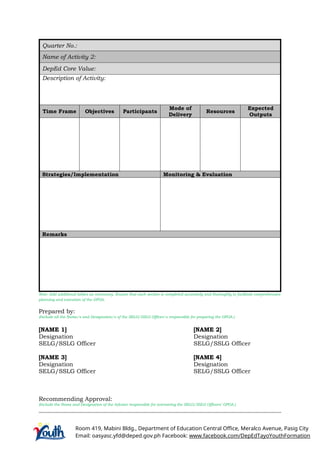 LGP GPOA Template learner government program | DOCX