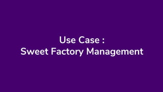 Use Case :
Sweet Factory Management
 