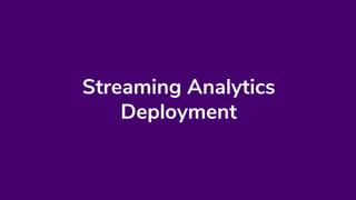 Streaming Analytics
Deployment
 
