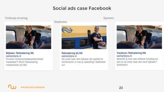 KNOWLEDGE SESSION
Social ads case Facebook
23
Verkoop ervaring Sporters
Studenten
 