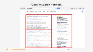 KNOWLEDGE SESSION 5
Google search netwerk
 