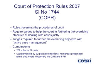 The Court of Protection - A User's Guide | PPT