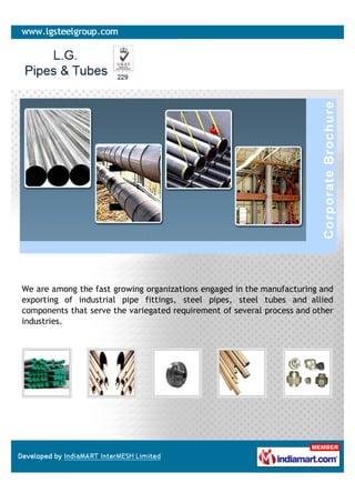 We are among the fast growing organizations engaged in the manufacturing and
exporting of industrial pipe fittings, steel pipes, steel tubes and allied
components that serve the variegated requirement of several process and other
industries.
 