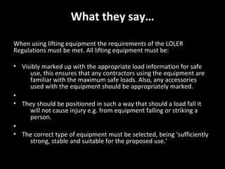 LOLER Regulations 1998 | ODP
