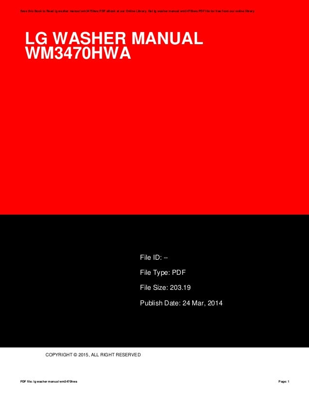 Lg washer manual wm3470hwa