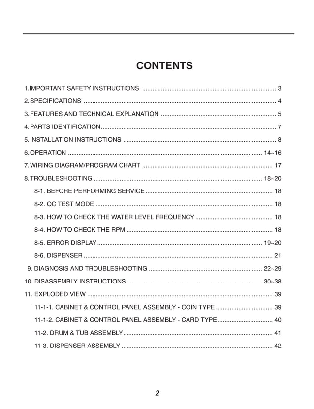 LG Commercial Washing Machine User Manual