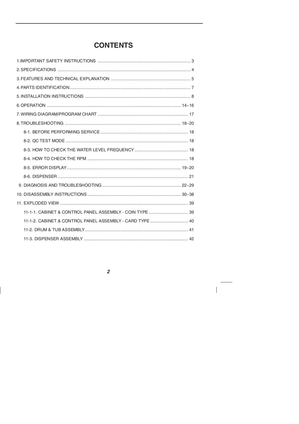 LG Commercial Washing Machine User Manual