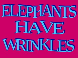 ELEPHANTS HAVE WRINKLES 