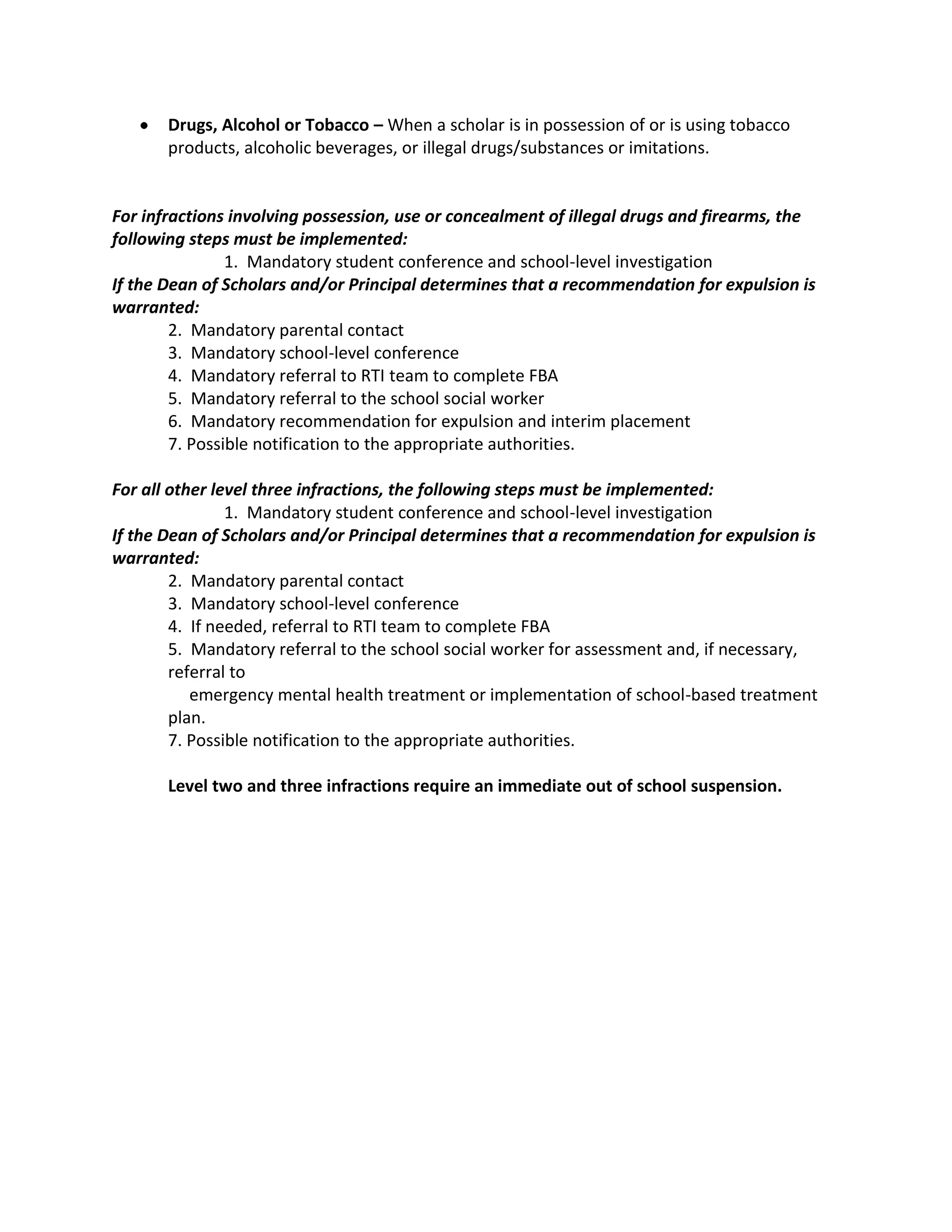 Lha behavior expectations