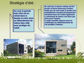 Stratégie d’été:
Façade arrière sud Façade sud
 