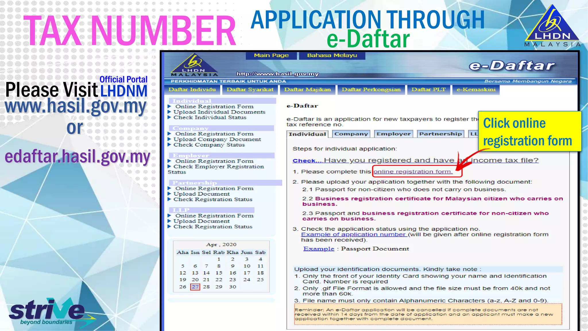 Lhdn e-filing guide for e-Be | PDF