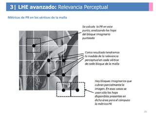 29
3| LHE avanzado: Relevancia Perceptual
Métricas de PR en los vértices de la malla
 