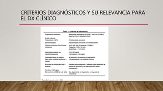 CRITERIOS DIAGNÓSTICOS Y SU RELEVANCIA PARA
EL DX CLÍNICO
 