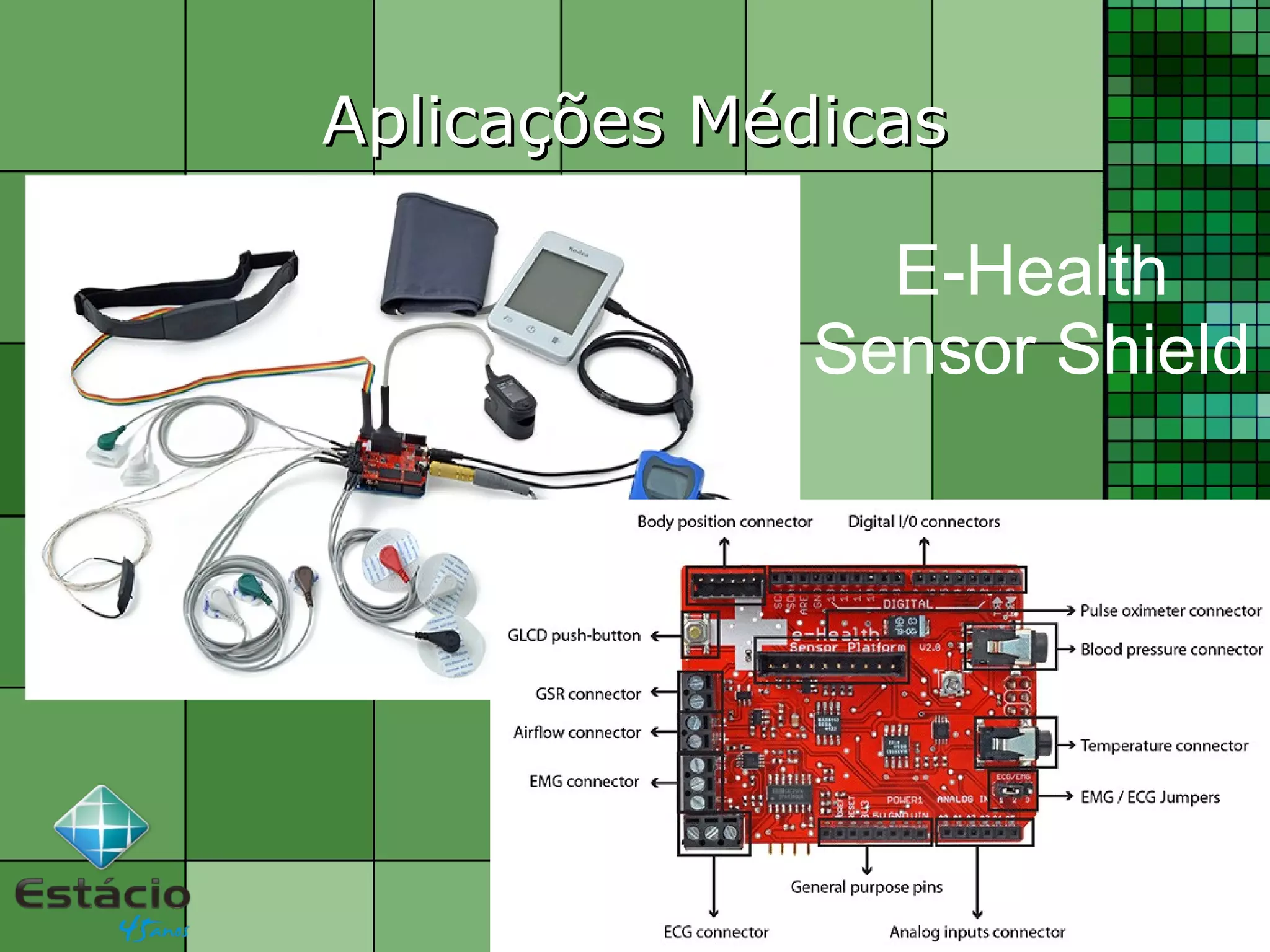 Aplicações MédicasAplicações Médicas
E-Health
Sensor Shield
 