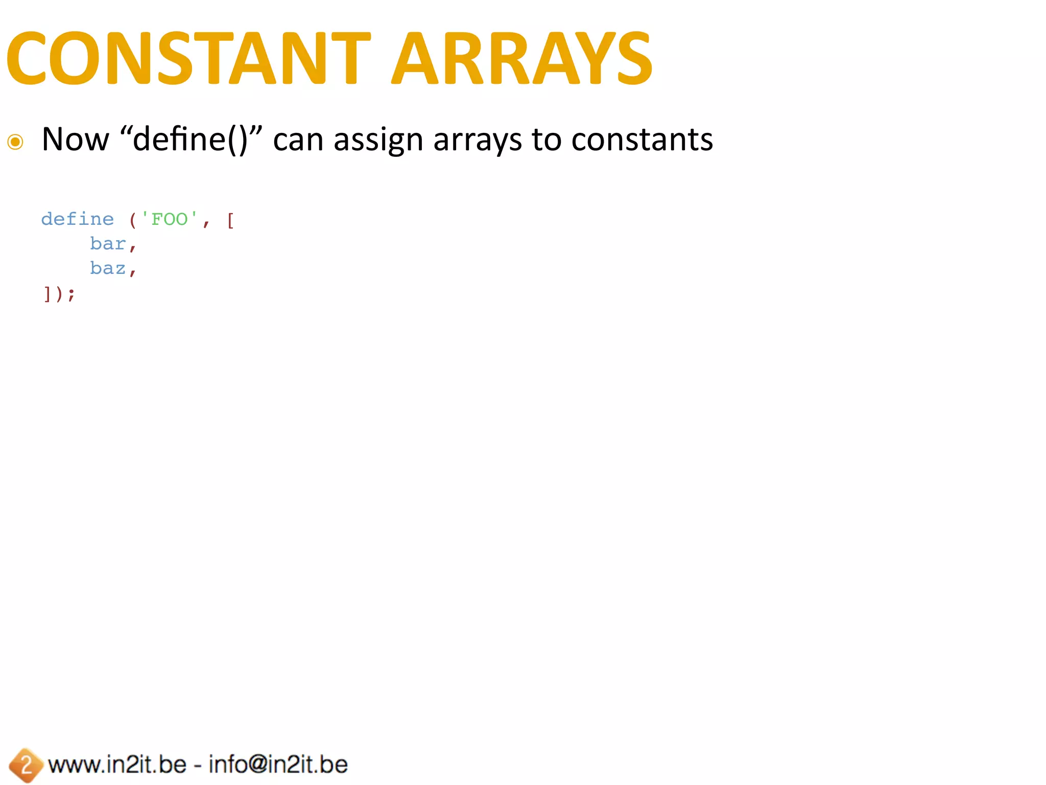 ITERABLE	PSEUDO-TYPE
<?php
function iterator(iterable $iterable)
{
    foreach ($iterable as $value) {
        //
    }
}
 