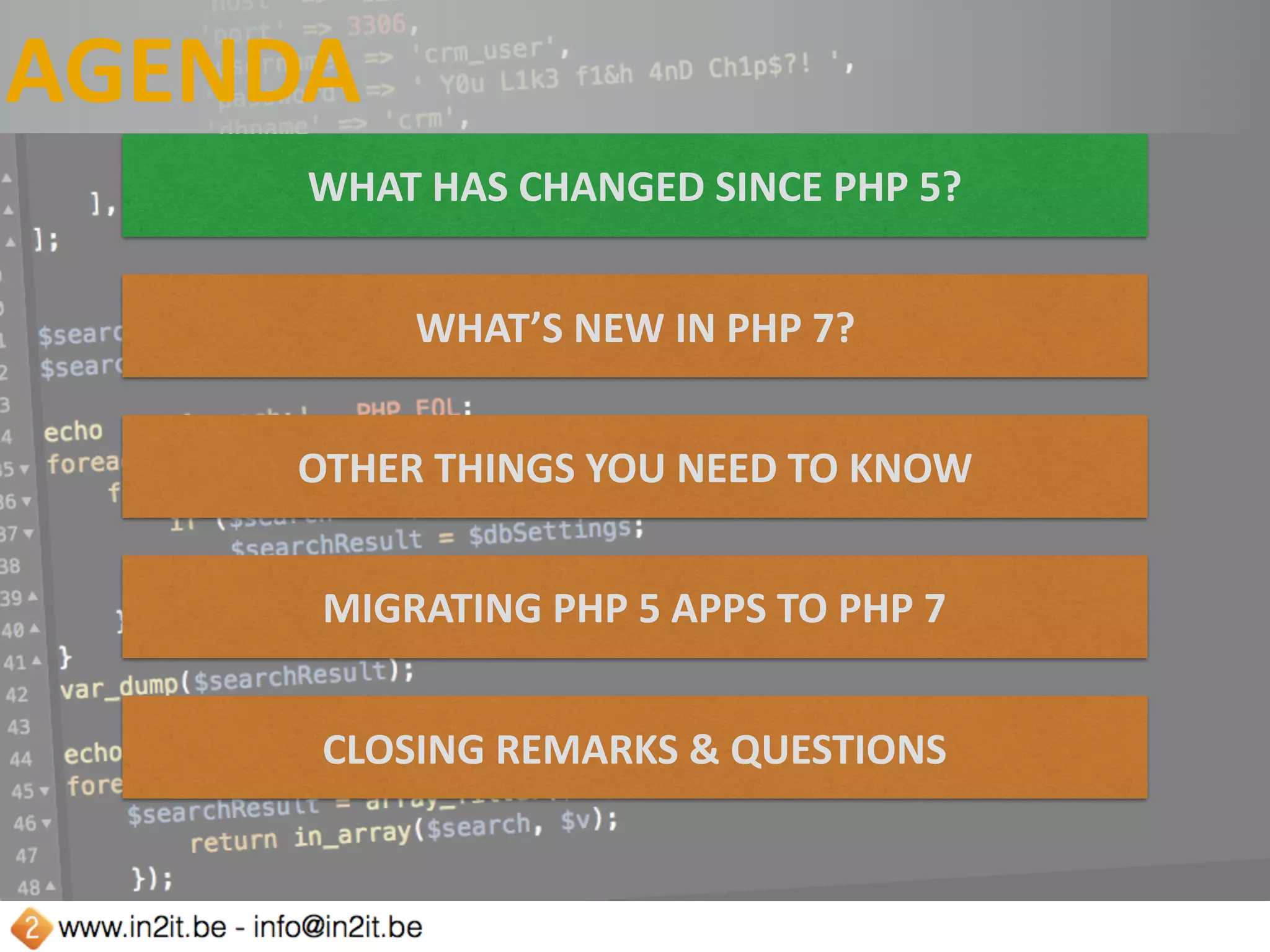 BC	BREAK
CHANGED	BEHAVIOR	IN	PHP	7
Source:	Hernán	Piñera	on	ﬂickr.com
 