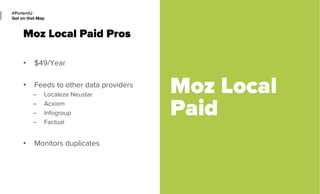 Learn the
most
important
directories
for your
area
moz.com/learn/local/
citations-by-city
 
