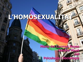 L’HOMOSEXUALITAT



       Maria del Carmen Reyes
                  Sandra Mayà
                            1M
        Psicologia i Sociologia
 