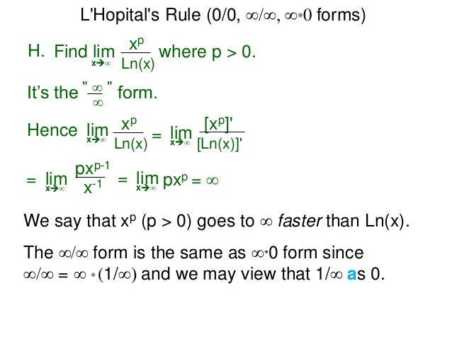 L Hopital S Rule I