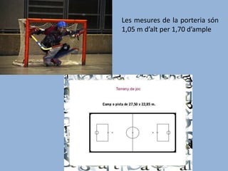 Les mesures de la porteria són
1,05 m d’alt per 1,70 d’ample
 