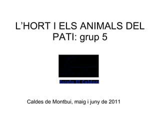 L’HORT I ELS ANIMALS DEL PATI: grup 5 Caldes de Montbui, maig i juny de 2011 