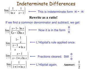 Dinomiter Ruler L'Hôpital's Rule for Indeterminate Limit | PPT