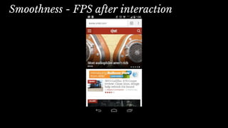 Smoothness - FPS after interaction
 