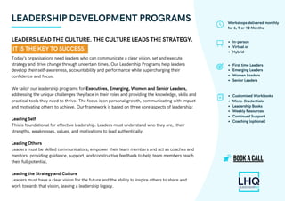 LeadershipHQ Flyer 2026 - explore our award winning services | PDF