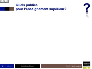 Institut Mines-Télécom
Quels publics
pour l’enseignement supérieur?
25-mai-14 MOOC - agent mutagène21
 