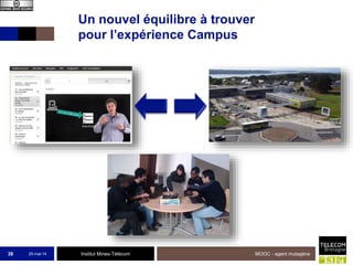 Institut Mines-Télécom25-mai-14 MOOC - agent mutagène38
Un nouvel équilibre à trouver
pour l’expérience Campus
 