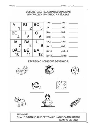 6
NOME: ________________________________________ DATA: __/ __/ ________
 