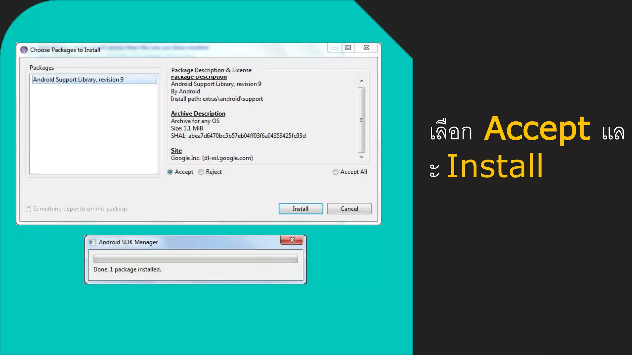 เลือก Accept แล
ะ Install
 