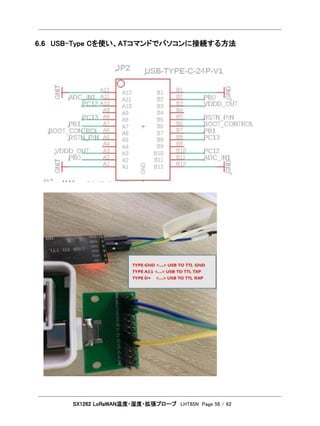 SX1262 LoRaWAN温度・湿度・拡張プローブ LHT65N Page 56 / 62
6.6 USB-Type Cを使い、ATコマンドでパソコンに接続する方法
 