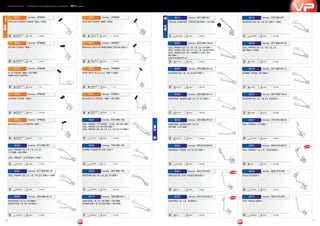10 11
VIRTUAL PLÁSTICOS - catálogo de peças para injeção eletronica - 2011 (050411)
GM
VW
AFERIÇÃOBOMBA COMBUSTÍVEL
8009 ORIGINAL - 325.998.051.4
SANTANA 1.8, 2.0 10/1996 >
QUANTUM 1.8, 2.0 10/1999 >
GasolinaM 38-42 275-285
AFERIÇÃOBOMBA COMBUSTÍVEL
8010 ORIGINAL - 325.998.051.1
SANTANA 1.8, 2.0 02/1993 > 09/1996
QUANTUM 1.8, 2.0 02/1993 > 09/1996
GasolinaM 38-42 275-285
AFERIÇÃOBOMBA COMBUSTÍVEL
8032 ORIGINAL - 5X3.998.134-A
GOL, PARATI G2 1.0, 1.6, 1.8, 2.0 01/1997 >
GOL, PARATI G3, G4 1.0, 1.6, 1.8, 2.0 06/1999 >
GOL, PARATI G3, G4 - TURBO 1.0 8V, 16V
06/1999 >
cod 373.998.051-A
ÁlcoolM 38-42 275-285
AFERIÇÃOBOMBA COMBUSTÍVEL
8033 ORIGINAL - 377.998.051-B
GOL, PARATI G2 1.0, 1.6, 1.8, 2.0
05/1994 > 10/96
ÁlcoolM 38-42 275-285
AFERIÇÃOBOMBA COMBUSTÍVEL
8034 ORIGINAL - 376.998.051-A
SAVEIRO G2 1.6, 1.8, 2.0 07/1997 >
ÁlcoolM 38-42 287-295
AFERIÇÃOBOMBA COMBUSTÍVEL
8035 ORIGINAL - 237.998.051-2
KOMBI TODAS 02/1998 >
ÁlcoolM 38-42 275-285
AFERIÇÃOBOMBA COMBUSTÍVEL
8036 ORIGINAL - 325.998.051-3
SANTANA, QUANTUM 1.8, 2.0 01/1997 >
ÁlcoolM 38-42 275-286
AFERIÇÃOBOMBA COMBUSTÍVEL
8037 ORIGINAL - 5X7.998.134-A
SAVEIRO G3 1.6, 1.8, 2.0 03/2002 >
ÁlcoolM 38-42 287-295
AFERIÇÃOBOMBA COMBUSTÍVEL
8039 ORIGINAL - 325.998.051-2
SANTANA, QUANTUM 1.8, 2.0
04/1994 > 07/1996
ÁlcoolM 38-42 275-285
AFERIÇÃOBOMBA COMBUSTÍVEL
8041 ORIGINAL - 373.919.055-B
GOL, PARATI 11/1996 >
GasolinaB 38-42 275-285
AFERIÇÃOBOMBA COMBUSTÍVEL
8054 ORIGINAL - 376.919.055-B
SAVEIRO TODAS 1.6,1.8, 2.0 1997 >
GasolinaB 38-42 275-285
AFERIÇÃOBOMBA COMBUSTÍVEL
8069 ORIGINAL - 6QE.919.052
POLO 07/2004 >
GasolinaB 50-60 280-290
AFERIÇÃOBOMBA COMBUSTÍVEL
8061 ORIGINAL - 5X0.919.052-C
GOL, PARATI 1.0, 1.6, 1.8 04/2004 >
FlexB 38-42 275-285
FLEX
AFERIÇÃOBOMBA COMBUSTÍVEL
8067 ORIGINAL - 5Z0.919.052
SPACEFOX, FOX TODOS 09/2003 >
FlexB 38-42 275-285
FLEX
AFERIÇÃOBOMBA COMBUSTÍVEL
8011 ORIGINAL - 547.998.051
LOGUS, POINTER TODOS 06/1994 > 12/1996
GasolinaM 38-42 275-285
AFERIÇÃOBOMBA COMBUSTÍVEL
8014 ORIGINAL - 376.998.051
SAVEIRO G2 1.6, 1.8, 2.0 1997 > 1999
GasolinaM 38-42 275-285
VW
AFERIÇÃOBOMBA COMBUSTÍVEL
8001 ORIGINAL - 5X3.998.134
GOL, PARATI 1.0 TURBO, 1.0 8V, 16V 05/1999 >
GOL, PARATI 2.0 16V 03/1998 >
GOL, PARATI G3, G4 1.0, 1.6, 1.8, 2.0 11/1999 >
GasolinaM 38-42 275-285
AFERIÇÃOBOMBA COMBUSTÍVEL
8002 ORIGINAL - 373.998.051
GOL, PARATI G2 1.0, 1.6, 1.8, 2.0
11/1996 > 02/1998
GOL, PARATI 1.9 (DIESEL) 1997 >
GasolinaM 38-42 275-285
AFERIÇÃOBOMBA COMBUSTÍVEL
8005 ORIGINAL - 7X0.998.134
KOMBI TODAS EFI DE 11/97 >
GasolinaM 1-5 75-80
AFERIÇÃOBOMBA COMBUSTÍVEL
8007 ORIGINAL - 377.998.051-A
GOL, PARATI G2 1.0, 1.6, 1.8, 2.0 1994 > 1996
GasolinaM 38-42 275-285
AFERIÇÃOBOMBA COMBUSTÍVEL
8008 ORIGINAL - 5X7.998.134
SAVEIRO G3 1.6, 1.8, 2.0 11/1999 >
GasolinaM 38-42 287-295
8929 ORIGINAL - VP8929
PICK-UP S-10 2.2, 4.3 1997 > 2000
B 88-93 0-2Gasolina p/
Álcool
8931 ORIGINAL - VP8931
BLAZER 2.2 TODAS 1998 > 02/1999
B 88-93 0-2
Gasolina p/
Álcool
8930 ORIGINAL - VP8930
ZAFIRA TODAS 1999 >
B 38-42 275-285Gasolina p/
Álcool
8932 ORIGINAL - VP8932
BLAZER 2.2, 4.3 TODOS 1996 >
B 88-93 0-2
Gasolina p/
Álcool
8928 ORIGINAL - VP8928
S-10 TODAS 1998 > 02/1999
SIMPLES E DUPLA
B 88-93 0-2Gasolina p/
Álcool
8926 ORIGINAL - VP8926
ASTRA TODOS 1998 >
B 38-42 275-285
Gasolina p/
Álcool
8927 ORIGINAL - VP8927
MERIVA, PICK-UP MONTANA TODOS 2003 >
B 38-42 275-285Gasolina p/
Álcool
8924 ORIGINAL - VP8924
PICK-UP CORSA TODAS 1994 > 2000
B 38-42 275-285
Gasolina p/
Álcool
8925 ORIGINAL - VP8925
VECTRA TODOS 1996 > 2005
B 38-42 275-285
Gasolina p/
Álcool
AFERIÇÃOBOMBA COMBUSTÍVEL
8075 ORIGINAL - 5ZO.919.673
FOX TODOS 2003 >
GasolinaB 38-42 275-285
AFERIÇÃOBOMBA COMBUSTÍVEL
8070 ORIGINAL - 5X7.919.052-C
SAVEIRO 1.6, 1.8 07/2004 >
FlexB 38-42 275-285
FLEX
 