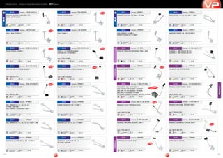 12 13
VIRTUAL PLÁSTICOS - catálogo de peças para injeção eletronica - 2011 (050411)
VW
AFERIÇÃOBOMBA COMBUSTÍVEL
8910 ORIGINAL - VP8910
SANTANA, QUANTUM 1.8, 2.0
02/1993 > 09/1996
M 38-42 275-285
Gasolina p/
ÁlcoolAFERIÇÃOBOMBA COMBUSTÍVEL
8909 ORIGINAL - VP8909
SANTANA, QUANTUM 1.8, 2.0 10/1996 >
M 38-42 275-285
Gasolina p/
Álcool
VW
AFERIÇÃOBOMBA COMBUSTÍVEL
8914 ORIGINAL - VP8914
SAVEIRO G2 1.6, 1.8, 2.0 1997 > 1999
M 38-42 275-285
Gasolina p/
ÁlcoolAFERIÇÃOBOMBA COMBUSTÍVEL
8911 ORIGINAL - VP8911
LOGUS, POINTER 06/1994 > 12/1996
M 38-42 275-285
Gasolina p/
Álcool
AFERIÇÃOBOMBA COMBUSTÍVEL
8917 ORIGINAL - VP8917
SAVEIRO TODAS 1.6, 1.8, 2.0 1997 >
B 60-65 360-366
Gasolina p/
ÁlcoolAFERIÇÃOBOMBA COMBUSTÍVEL
8916 ORIGINAL - VP8916
GOL, PARATI 11/1996 >
PARATI TODAS DE 11/1996 >
B 38-42 275-285
Gasolina p/
Álcool
8066 ORIGINAL - VP8066
CITROEN C3 TODOS
B Gasolina 45-55 345-350
OUTRASMONTADORASPEUGEOTCITROEN
RENAULT
8097 ORIGINAL - A.168.542.01.17
CLASSE A - 160 TODOS DE 99 >
CLASSE A - 190 TODOS DE 99 >
GasolinaM 0-5 195-200
8094 ORIGINAL - 111.872
PICK-UP TROLLER PANTANAL 1999 > 2000
DieselM 14-18 134-205
8108 ORIGINAL - VP8108
PEUGEOT 206 TODOS 2000 >
GasolinaM 14-16 335-345
8110 ORIGINAL - MD.21.08.08-RE
RENAULT CLIO TODOS HI-FLEX
cod 8.200.610.284
FlexM 4-8 301-319
FLEX
8091 ORIGINAL - VP8091
PEUGEOT 206 TODOS
FlexB 15-20 332-348
FLEX
8096 ORIGINAL - VP8096
CITROEN C3 TODOS 2005 >
FlexB 45-55 345-355
FLEX
8111 ORIGINAL - 7.700.426.211
RENAULT MEGANE, SCENIC 1999 >
cod 7.700.436.928
M 1-8 285-300Flex
8894 ORIGINAL - 1.587.410.894
PEUGEOT - 206 1.4I 01/2006 >
206 1.6I 16V AUT. 03/2007 > 07/2008
206 /SW 1.6I 16V 05/2005 > 07/2008
206 SW 1.4I 01/2006 > 07/2008
CITROEN - XSARA PICASSO 1.6I 16V 10/2006>
15-20 332-348FlexB
lançamento
AFERIÇÃOBOMBA COMBUSTÍVEL
8791 ORIGINAL - 5U0.919.052-A
GOL 1.0, 1.6, 1.8 TODOS 06/2007 >
cod 1.587.410.791
FlexB 15-20 310-315
FLEX
AFERIÇÃOBOMBA COMBUSTÍVEL
8686 ORIGINAL - 5Z0.919.052-B
FOX 1.0, 1.6 TODOS 02/2005 >
CROSSFOX 1.6 04/2005 >
cod 1.597.410.686
FlexB 38-42 275-285
FLEX
AFERIÇÃOBOMBA COMBUSTÍVEL
8901 ORIGINAL - VP8901
GOL, PARATI 2.0 16V DE 03/1998 >
M 38-42 275-285
Gasolina p/
Álcool
AFERIÇÃOBOMBA COMBUSTÍVEL
8905 ORIGINAL - VP8905
KOMBI TODAS EFI DE 11/1997 >
M 1-5 75-80
Gasolina p/
ÁlcoolAFERIÇÃOBOMBA COMBUSTÍVEL
8902 ORIGINAL - VP8902
GOL, PARATI G2 1.0, 1.6, 1.8, 2.0
11/1996 > 02/1998
GOL, PARATI 1.9 (DIESEL) 1997 >
M 38-42 275-285
Gasolina p/
Álcool
AFERIÇÃOBOMBA COMBUSTÍVEL
8908 ORIGINAL - VP8908
SAVEIRO G3 1.6, 1.8, 2.0 11/1999 >
M 38-42 287-295
Gasolina p/
ÁlcoolAFERIÇÃOBOMBA COMBUSTÍVEL
8907 ORIGINAL - VP8907
GOL, PARATI G2 1.0, 1.6, 1.8, 2.0 1994 > 1996
M 38-42 275-285
Gasolina p/
Álcool
AFERIÇÃOBOMBA COMBUSTÍVEL
8824 ORIGINAL - 6QE.919.052-B
POLO TODOS 05/2007 >
cod 1.587.410.824
FlexB 25-30 310-315
FLEX
AFERIÇÃOBOMBA COMBUSTÍVEL
8080 ORIGINAL - 6QE.919.052-A
POLO TODOS 11/2004 >
FlexB 50-60 280-290
FLEX
AFERIÇÃOBOMBA COMBUSTÍVEL
8823 ORIGINAL - 7X0.919.052-A
KOMBI 1.4 TODAS FLEX 01//2006 - >
cod 1.587.410.823
FLEX 32-36 310-315B
AFERIÇÃOBOMBA COMBUSTÍVEL
8079 ORIGINAL - 1JE.919.052
GOLF 2004 >
GasolinaB 280-290 52-58
AFERIÇÃOBOMBA COMBUSTÍVEL
8078 ORIGINAL - 1JE.919.052
GOLF 2004 TODOS >
FlexB 280-290 52-58
FLEX
FLEX
AFERIÇÃOBOMBA COMBUSTÍVEL
8076 ORIGINAL - 1J0.919.673-H
AUDI A3, A4, GOLF, NEW BEETLE,
BORA, JETTA 2000 >
GasolinaVDO 280-290 52-58
AFERIÇÃOBOMBA COMBUSTÍVEL
8077 ORIGINAL - 7X0.919.052
KOMBI TODAS 2006 >
FlexB 38-42 275-285
FLEX
8109 ORIGINAL - 09.745.659.903
RENAULT CLIO TODOS 2000 >
cod 8.200.027.963
GasolinaM 4-8 301-319
8117 ORIGINAL - 7.700.436.928
RENAULT MEGANE, SCENIC 1999 >
cod 7.700.426.211
M 1-8 285-300Gasolina
8120 ORIGINAL - 82.00.616.585
RENAULT SANDERO TODOS 2007 >
cod 60.01.550.197
FlexM 30-35 305-310
FLEX
 