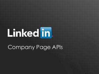 Company Page APIs
 