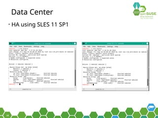 18
Data Center
• HA using SLES 11 SP1
 