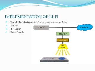 Li fi(led transmission of data) presentation | PPTX