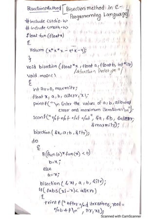 Bisection method c-programming_language | PDF