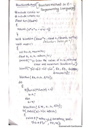 Bisection method c-programming_language