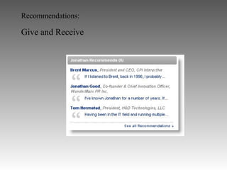 Recommendations:

Give and Receive
 